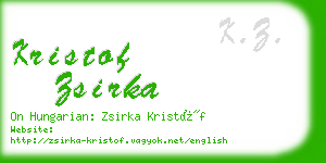 kristof zsirka business card